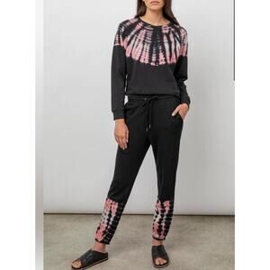 Rails Theo & Kingston Set Womens Small Black Skelton Tie Dye Lounge Athleisure